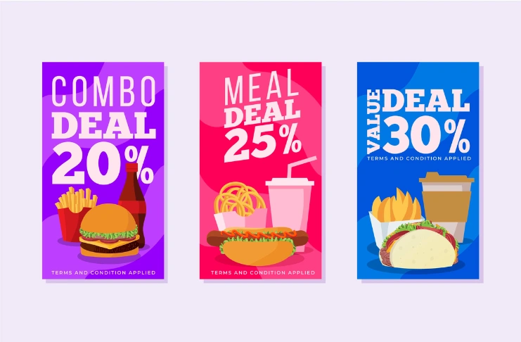 Restaurant food combo offers: tiered levels