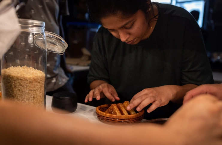 Chef Niyati Rao preparing dishes at Ekaa
