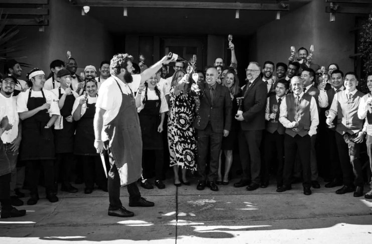 Providence's team celebrating their 20-year mark and 3 Michelin Stars