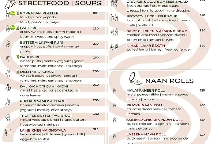 The Menu at Ishaara, Mumbai