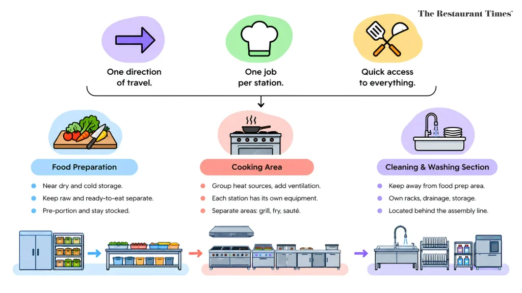 Assembly-line Kitchen Design Layout: Core Principals