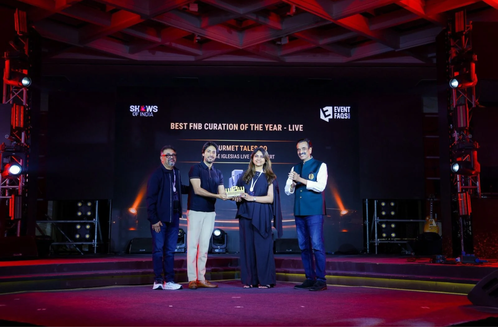 Preet Sanghvi winning best F&B curation of the year award